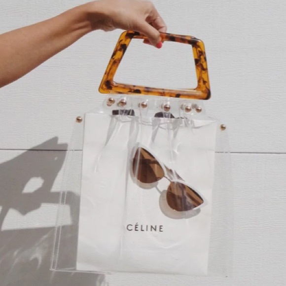 Shop Girl LA Clear Tortoise Handle Bag